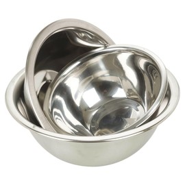 ABRUS Stackable Mixing Bowl Set (3pc) – Stainless Steel Deep Mixing Bowls – Kitchen Serving Bowls for Cooking Baking Meal and Salad Prep