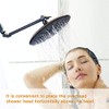 8 Inch Shower Head Extension Arm Matte Black.Solid Brass Adjustable
