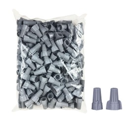Winged Wire Conectors Nuts,Wire Twist 250 Pcs Grey Electrical Screw Springs Caps Terminals Stainless Assortment Set Screw Terminal P15,14-10AWG