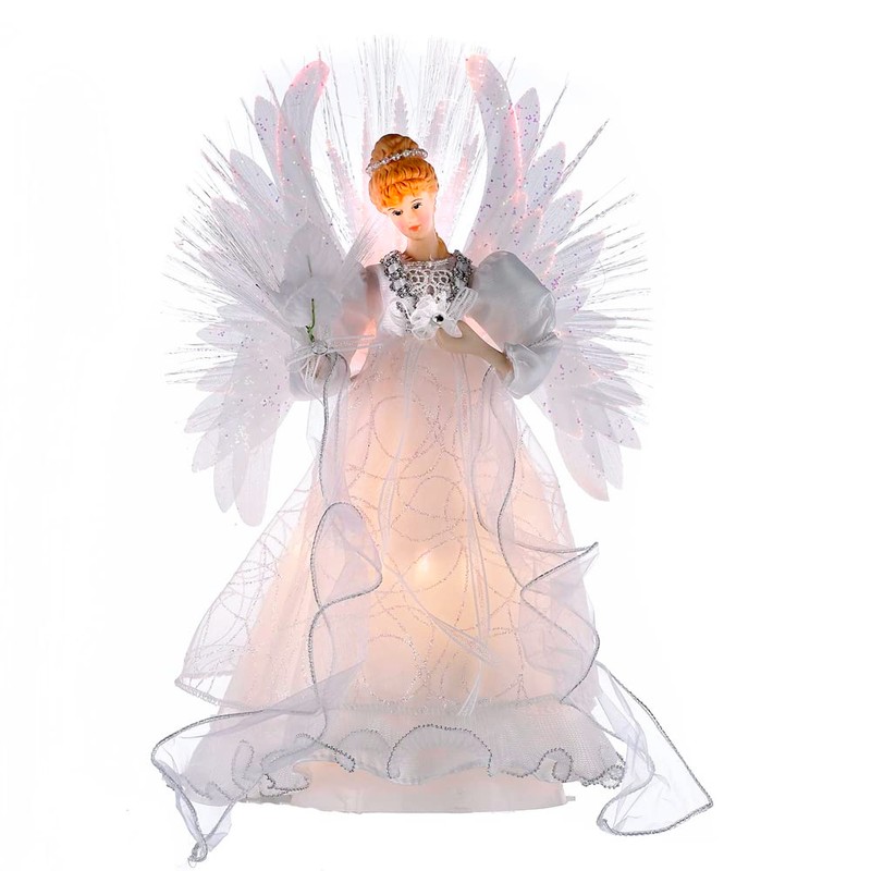 Kurt S. Adler 14-inch Multi Fiber-Optic LED Angel Treetop