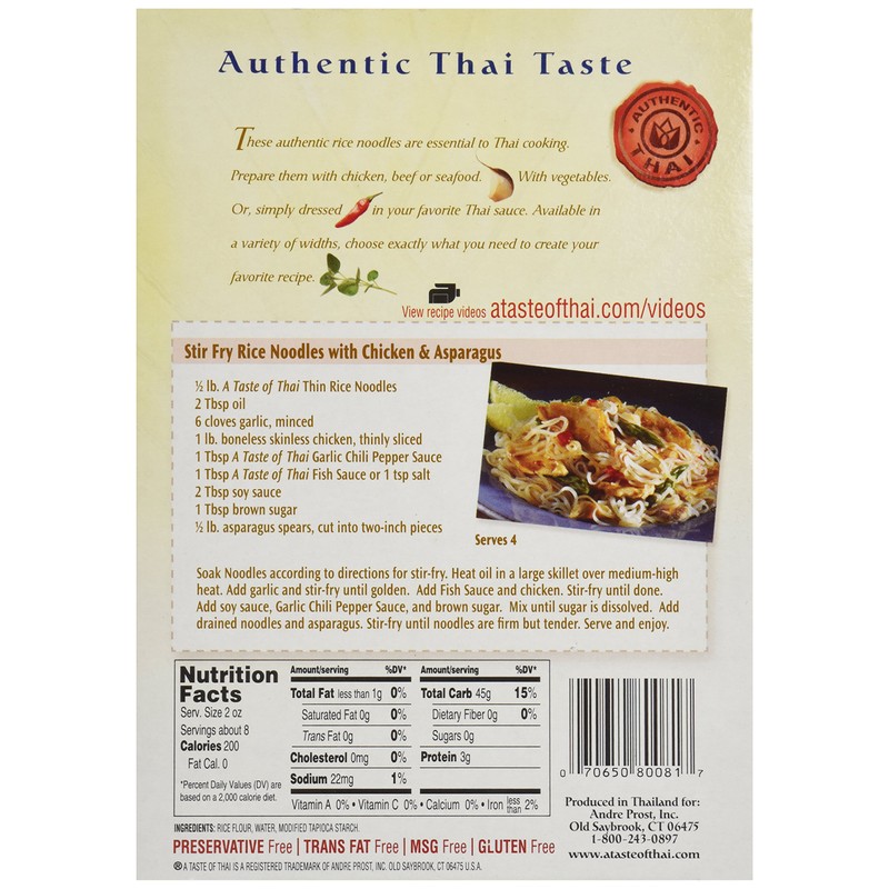Taste of Thai Thin Rice Noodles, 16 oz