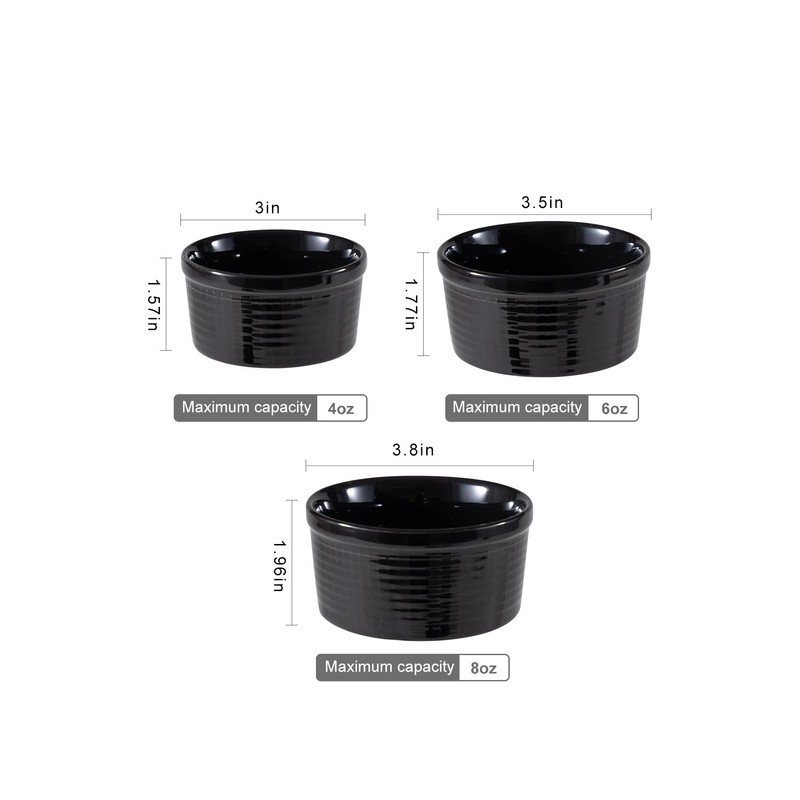 Yachi 6oz ramekins Oven Safe dessert bowls,Dipping sauce cups,Ceramic Creme