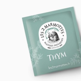 Les 2 Marmottes - Thyme Herbal Tea 30 teabags - Anticold - Well-Being and Relaxation - A Breath of Fresh air to Clear Your Airways - Made in France - No Added flavouring - 35 g
