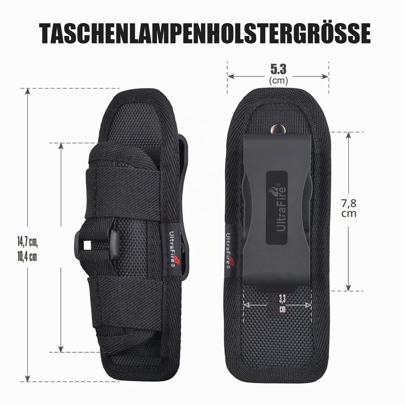 UltraFire Torch, Torch Holder, Elastic Nylon Holster with 360 Degree