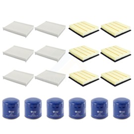 PUR 6x Air + 6x Cabin + 6x Engine Oil Filter (18 Total) Kit Replacement For Ford F-350 Super Duty F-250 F-450 F-550 KFM-103824