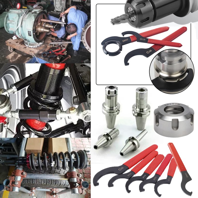 SYJINHUASY 6 Pieces Universal Coilover Adjustment Spanner Wrench Set, Adjustable