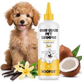 Roofus Dog Shampoo 1 Pack - Coconut Kisses Odor Guard Pet Shampoo for Deodorizing & Itching - Dog Hypoallergenic Shampoo for Skin Infections - Pet Shampoo Helps Shedding & Grooming Supplies