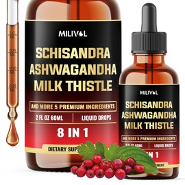 Schisandra Liquid - Schisandra Supplement - Mood Support - Schisandra w/Milk Thistle, Artichoke Extract, Dandelion Root, Chanca Piedra, Turmeric, Peppermint Leaf, Beet Root - 60ml