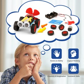 5 Set Individual STEM Kit for Kids, 2nd Grade Boy Toys Bulk Gifts, 1st First Graders Boys Gift Ideas, Classroom Science Kits Craft Projects Class Activity, Robot Wind Powered Car Building Activities