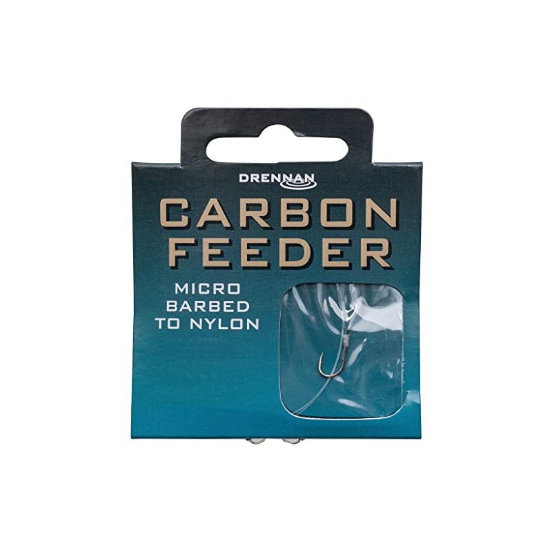 Drennan Carbon Feeder Hooks To Nylon - Size 18 to