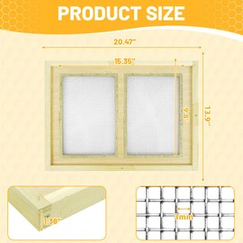 witbee Beehive Double Screen Board for 8 Frame Langstroth Bee Hive, Snelgrove Board to Prevent Swarming in The Spring or Queen Rearing, Swarm-Stopping Split to Create a New Hive