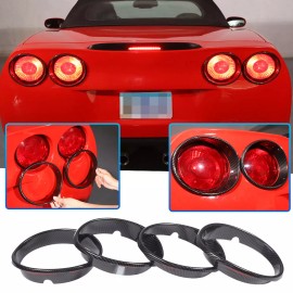 autopart2021 ABS Carbon fiber Tail Light Surround Trim Ring Cover For Corvette C6 2005-13 US