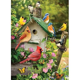 Cobble Hill 500 Piece Puzzle - Summer Birdhouse - Sample Poster Included