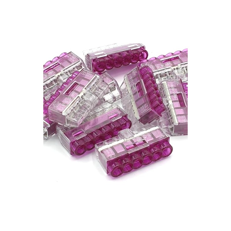 10pcs 6-Way Push In Terminals Wire Connectors HelaCon Plus Mini