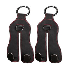 Gusgar Upgraded Car Hooks, 4 Pack Luxurious Leather, Multifunctional Car Seat Back Storage for Purses, Bags & Phones (Black, 4 Pack)