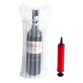 Protector de botella de vino, 6 paquetes de bolsas de burbujas con bomba gratis, funda reutilizable, bolsa de cojín inflable de viaje para embalaje y transporte seguro de botellas de vidrio en avión amortiguación