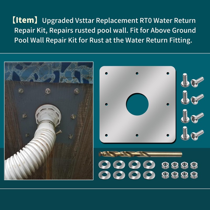 Upgraded Replacement RT0 Water Return Repair Kit, Repairs Rusted Pool