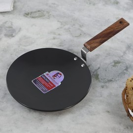 Wonderchef Hard Anodized Pure Grade Aluminum PFOA-Free Indian Cooking Roti Naan Paratha Tawa; Black; 28cm