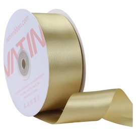 VATIN 1-1/2 Inch Gold Solid Satin Ribbon, 50 Yards Craft Fabric Ribbon for Gift Wrapping, Floral Arrangements, Wedding Decor, and Party Ornaments
