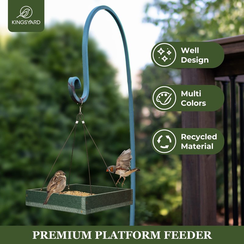 Kingsyard 2 Pack Platform Bird Feeder Tray for Outdoor Hanging