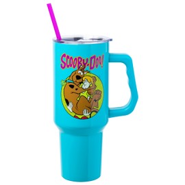 Silver Buffalo Scooby-Doo Scared Shaggy and Scooby 40oz Stainless Steel Tumbler with Handle