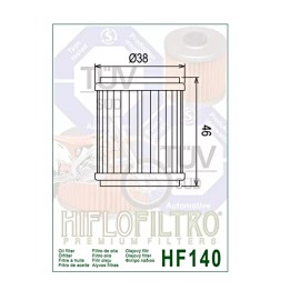 Hiflofiltro 2009-2025 Yamaha YFZ450R Genuine HiFlo Oil Filter HF140 YFZ 450R - Pack of 3