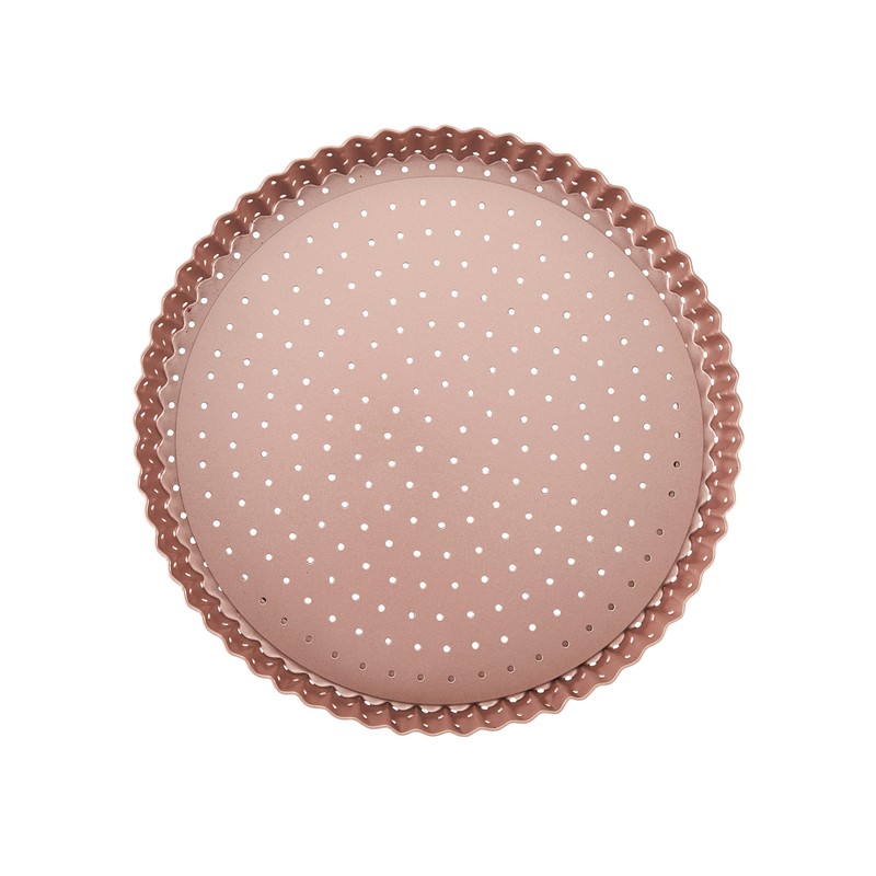 Wiltshire Rose Gold Perforated Quiche and Tart Pan, Round, Non-Stick,
