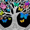 8 Month Sobriety Coin Gifts | Tree and Black Butterfly