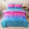 Podol 5 Pieces Gradient Cat Glitter Bedding Set for Girl