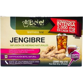 Betel Natural Jengibre Tea / Ginger Tea by Betel Natural - Amazing Gastric Support - 24 Tea Ba