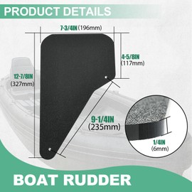 KUAFU Boat Rudder Compatible with 2 Seater Sundolphin 3 4 5 and 5 Slider Pedalboats/KL Industries/Sea Hawk Pedalboat Rudder Kit PE Plastic (Black)