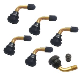 PVR70 Tubeless Valve, Angle Valve, Roller Valve, 90 Degree Snap Valves, Tyre Valve, Brass Tyre Valve, Snap-in Angle Valve, Tyre Valves with Angle for Motorcycles, Cars, Bikes, Scooters, Pack of 6