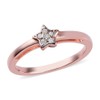 TJC White Diamond Floral Ring for Women Nature Lover in