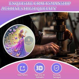 Butterfly Fairy 9 Year Sobriety Coin, Transformation & Renewal Sober Chip - Sister Power NA AA Medallion for Nine Year Addiction Recovery, Non-Religious Sobriety Gifts for Women