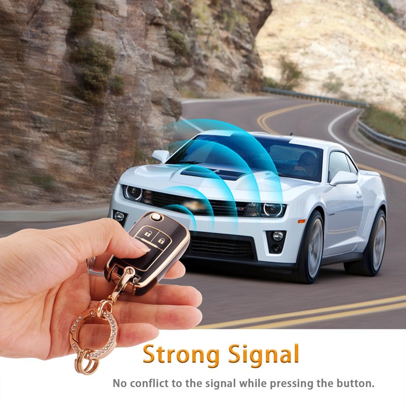 Koaudb Car key fob cover with key fo, black