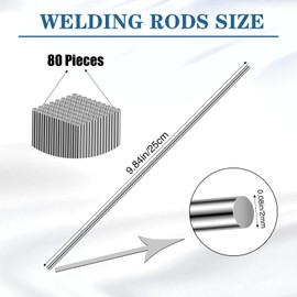 Zonon 80 Sticks Aluminum Welding Rods for Propane Torch 3/32" x 9.84" Aluminum Silicon Brazing Alloy Aluminum Soldering Rods Low Temperature Easy Melt Welding Rod for Copper Stainless Steel Iron