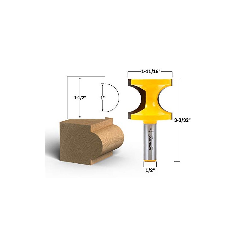YONICO 13118 1-Inch Bead Bullnose Router Bit 1/2-Inch Shank