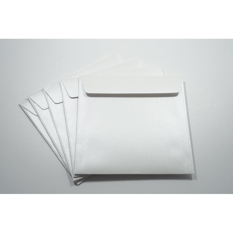 Netuno 25 Envelopes Pearlescent White Square 156 x 156 mm