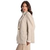 EELOTILE Womens Linen Blazer Shawl Collar Casual Office Jacket Single