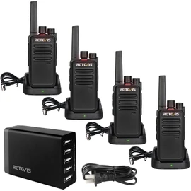 Retevis RT68 Two Way Radios Long Range,Walkie Talkies for Adults Rechargeable with 5 Port USB Charging Station,Portable FRS Two-Way Radios Hunting Outdoors Hiking Road Trips(4 Pack)