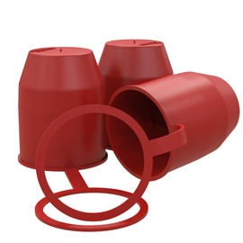 AUPROTEC Protective Cap for trailer bar with safety ring loop for car ball head couplings Set: 3 pcs, red
