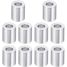 BE-TOOL 10PCS Aluminum Spacer Round Spacer Unthreaded Standoff Bushing Plain Finish Fits Screws Bolts(D8*10)