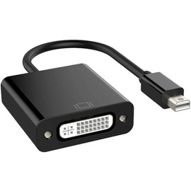 MiniDisplayPort to DVI Adapter MiniDP to DVI 24+5 Converter Adapter (Male to Female) 1080P 25cm Black Compatible Thunderbolt Compatible Laptops, TVs, Projectors, Displays and More