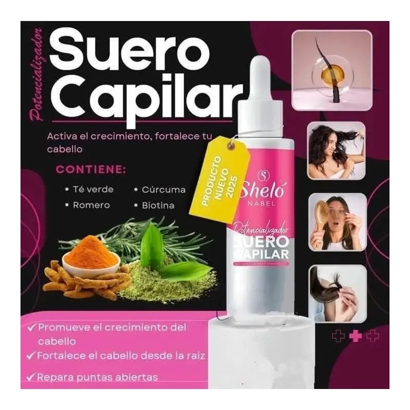 Potencializador Suero Capilar Sheló Nabel Crecimiento 60ml