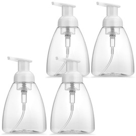 Titanker Foaming Soap Dispenser, 4 Pack Foam Hand Soap Dispenser Plastic with Pump Refillable for Bathroom and Kitchen, 10 oz Clear