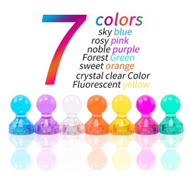 60Pcs Push Pin Magnets, Small Strong Refrigerator Magnets for Whiteboard, Funny Cute Decorative Fridge Magnet, for Locker School Classroom Calendar Kitchen Office Dry Erase Board Map Magnetic Push Pin