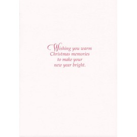 Masterpiece Studios Holiday Collection 18-Count Boxed Christmas Cards with Foil-Lined Envelopes, 7.8" x 5.6", Embossed Red & Gold Ornaments (849900)