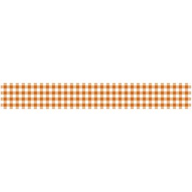 Unique 16477 Kraft Paper Table Runner Roll-2.2 m-Orange Gingham-Citrus Fruit Summer Party-1 Count (Pack of 1)