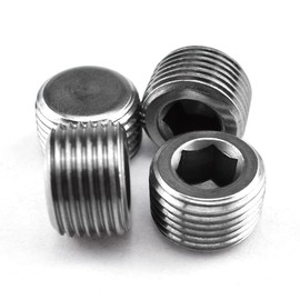 Internal Hex Countersunk Male Thread Pipe Plug Connector，ZESE 4PCS 3/8"NPT Thread 304 Stainless Steel Socket Pipe Plug Fitting