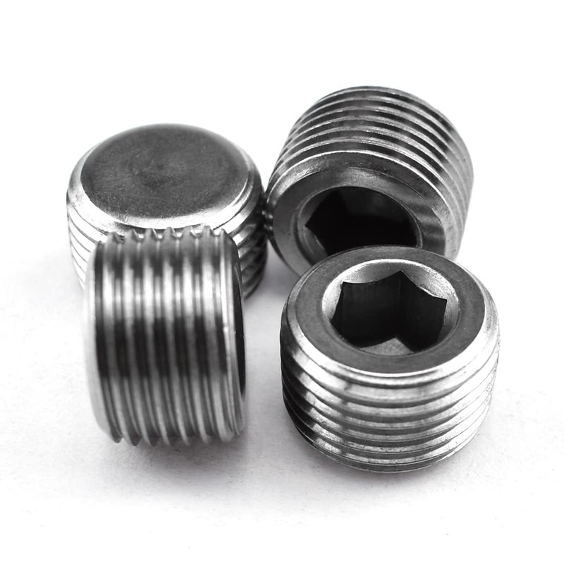 Internal Hex Countersunk Male Thread Pipe Plug Connector，ZESE 4PCS 3/8"NPT